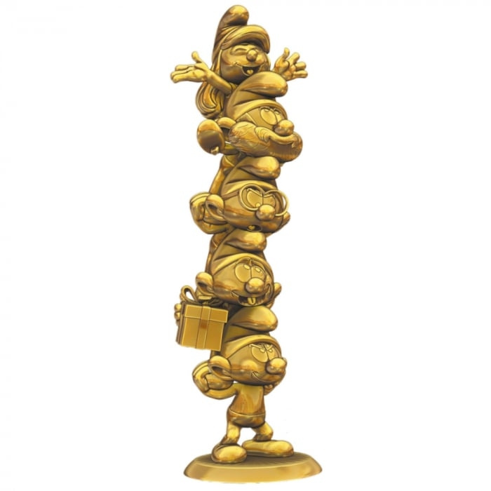 Plastoy The Smurfs Resin Statue Smurfs Column Gold Limited Edition 50 cm i gruppen SPORT, FRITID & HOBBY / Sjove gadgets / Samlergenstande hos TP E-commerce Nordic AB (D15035)