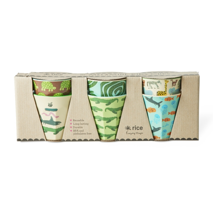 RICE Melaminkopper med print af vilde dyr - Mint - Små i gruppen SPORT, FRITID & HOBBY / Sjove gadgets / Krus hos TP E-commerce Nordic AB (D15345)