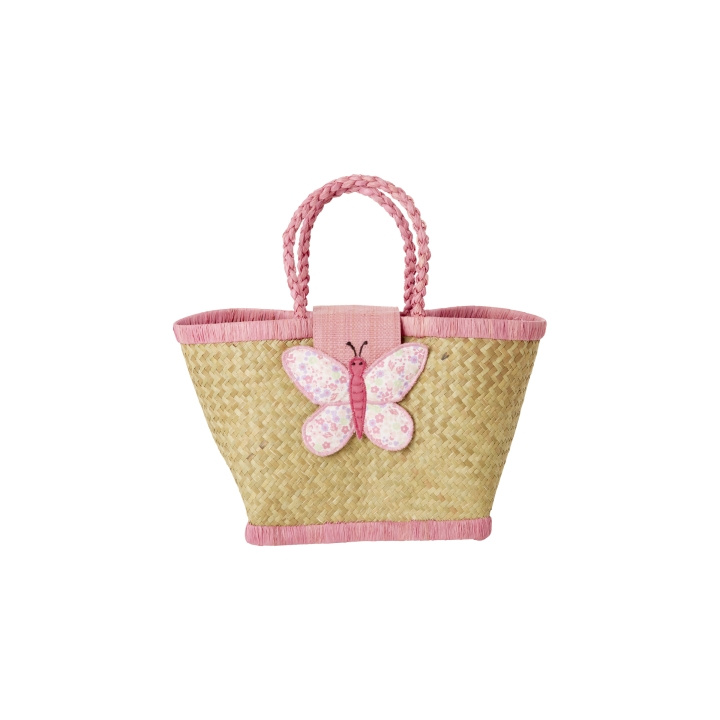 RICE Raffia-børnetaske med sommerfuglelukning - (KIBAG-BUTI) i gruppen LEGETØJ, BØRN & BABY / Rejse / Børnetasker hos TP E-commerce Nordic AB (D15350)