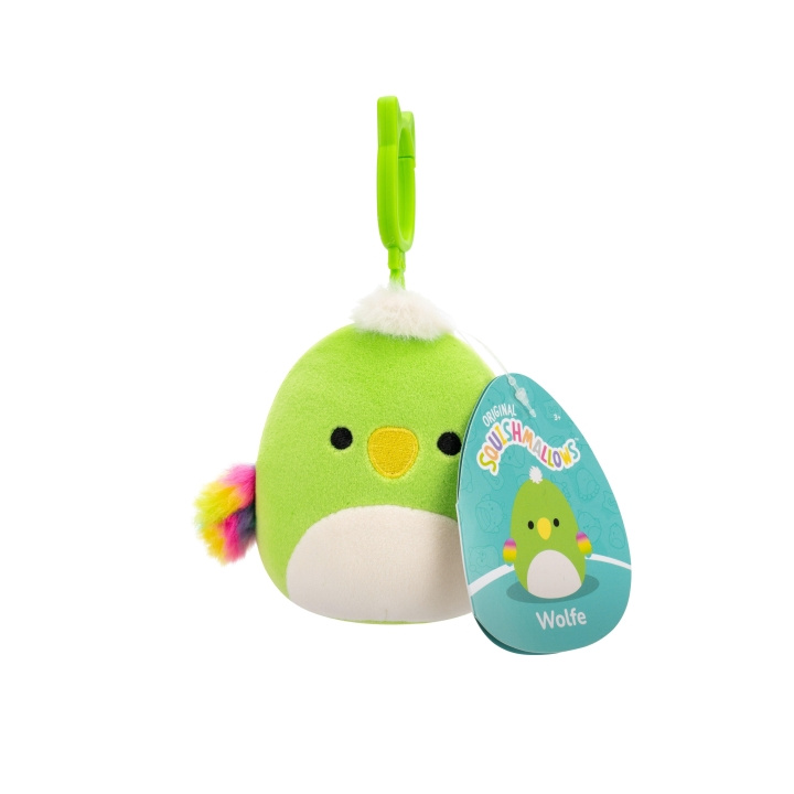 Squishmallows 9 cm P22 Clip On - Wolfe Grøn Papegøje i gruppen LEGETØJ, BØRN & BABY / Babyleg (0-3 år) / Tøjdyr hos TP E-commerce Nordic AB (D15378)