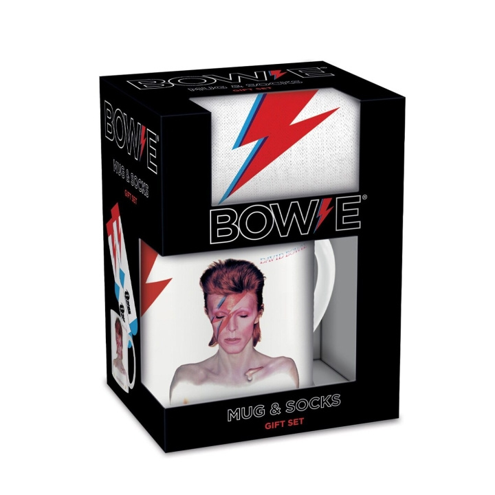 Pyramid International David Bowie Mug & Sock Set - UK str. 3-8 (EU 36-41) i gruppen SPORT, FRITID & HOBBY / Sjove gadgets / Krus hos TP E-commerce Nordic AB (D15410)