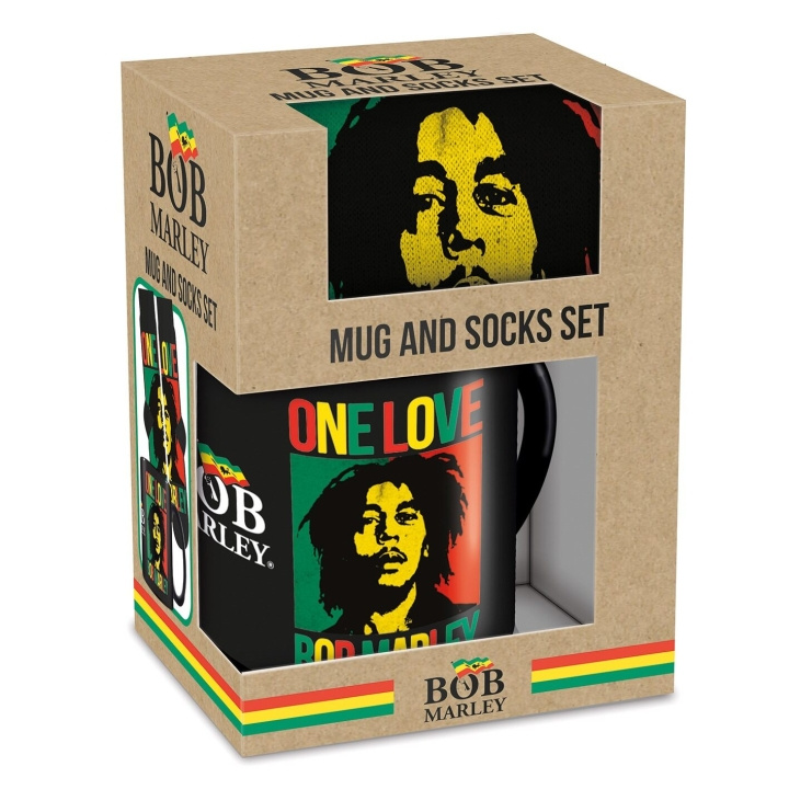 Pyramid International BOB MARLEY MUG & SOCK SET - UK størrelse 3-8 / EU størrelse 36-41 i gruppen SPORT, FRITID & HOBBY / Sjove gadgets / Krus hos TP E-commerce Nordic AB (D15413)