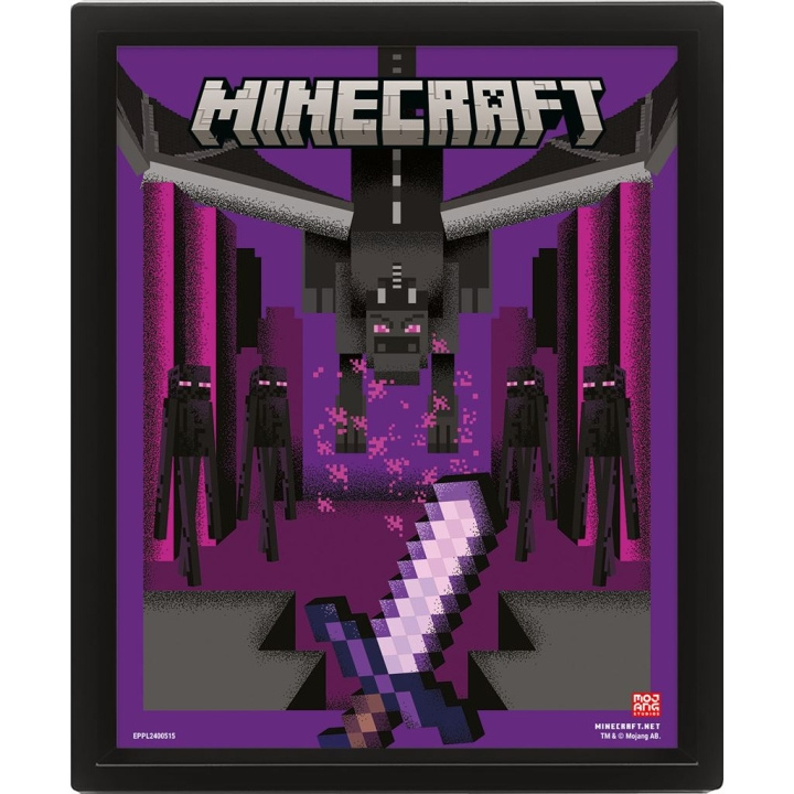 Pyramid International MINECRAFT (ENDER DRAGON DUEL) LINSEFORMET PLAKAT i gruppen SPORT, FRITID & HOBBY / Sjove gadgets / Samlergenstande hos TP E-commerce Nordic AB (D15446)