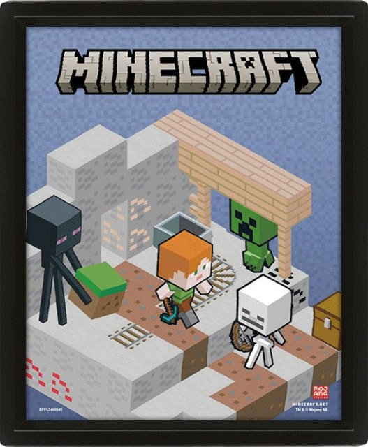 Pyramid International MINECRAFT (SKIFTENDE TERRÆN) LINSEFORMET PLAKAT FLIP i gruppen SPORT, FRITID & HOBBY / Sjove gadgets / Samlergenstande hos TP E-commerce Nordic AB (D15447)