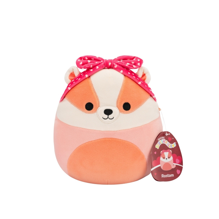 Squishmallows 19 cm hjerteplys - Rostam grævling i gruppen LEGETØJ, BØRN & BABY / Babyleg (0-3 år) / Tøjdyr hos TP E-commerce Nordic AB (D15524)