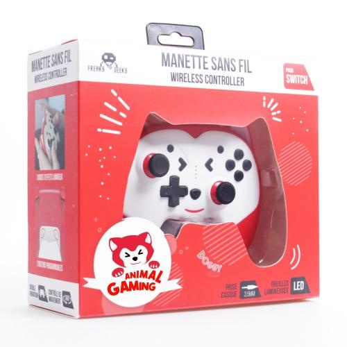 Trade Invaders Switch - Doggy trådløs controller til børn med padler - rød i gruppen HJEMMEELEKTRONIK / Spilkonsoller og tilbehør / Nintendo Switch / Tilbehør hos TP E-commerce Nordic AB (D15637)
