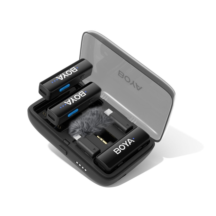 BOYA Mikrofon BOYALINK V2.0 3,5mm Trådløst X2 System Lightning USB-C i gruppen HJEMMEELEKTRONIK / Lyd & billede / Håndholdte mikrofoner hos TP E-commerce Nordic AB (D15814)