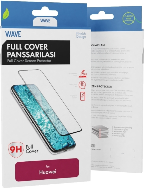 Wave Fuldt dækkende panserglas, Huawei P30 Lite, sort i gruppen SMARTPHONES & TABLETS / Mobil Beskyttelse / Huawei/Honori hos TP E-commerce Nordic AB (D15887)