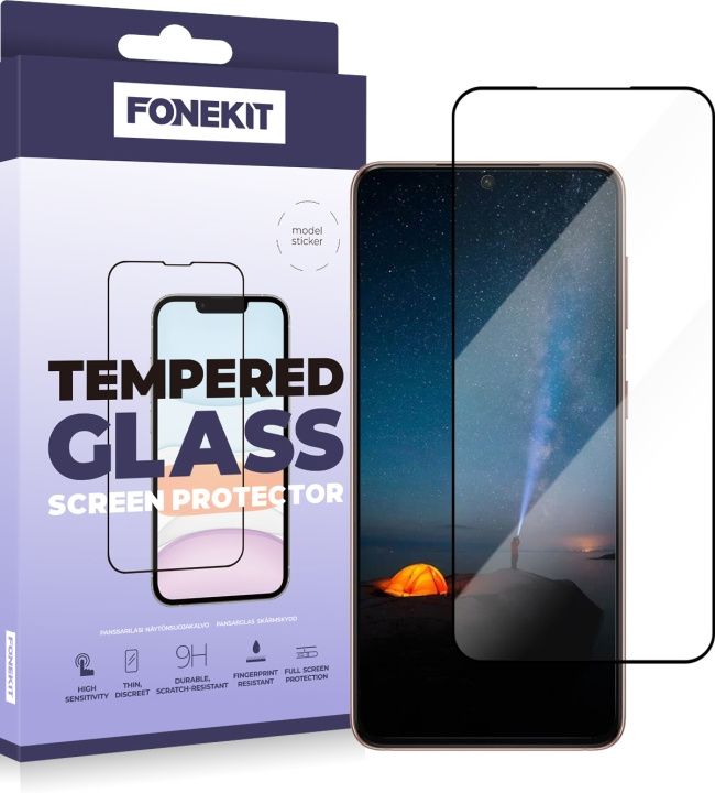 FoneKit Fuldt dækkende panserglas, Samsung Galaxy S22+ i gruppen SMARTPHONES & TABLETS / Mobil Beskyttelse / Samsung hos TP E-commerce Nordic AB (D16039)