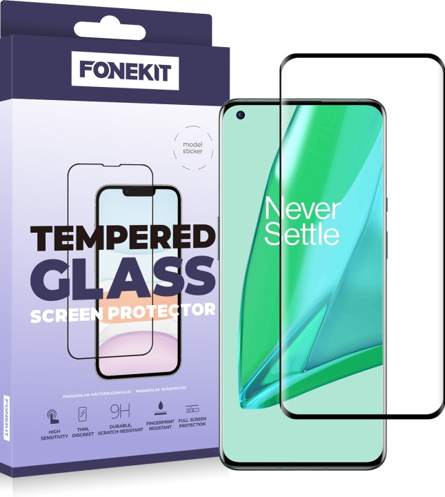 FoneKit Fuldt cover af panserglas, OnePlus 9 Pro i gruppen SMARTPHONES & TABLETS / Mobil Beskyttelse / OnePlus hos TP E-commerce Nordic AB (D16044)