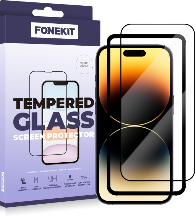 FoneKit Fuldt cover, iPhone 14 Pro, sort i gruppen SMARTPHONES & TABLETS / Mobil Beskyttelse / Apple / iPhone 14 hos TP E-commerce Nordic AB (D16048)