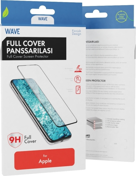 Wave Full Cover panserglas, iPhone 14, sort ramme i gruppen SMARTPHONES & TABLETS / Mobil Beskyttelse / Apple / iPhone 14 hos TP E-commerce Nordic AB (D16066)