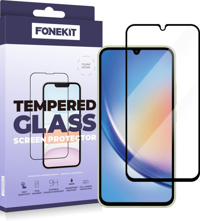 FoneKit Fuldt dækkende panserglas, Samsung Galaxy A34 5G i gruppen SMARTPHONES & TABLETS / Mobil Beskyttelse / Samsung hos TP E-commerce Nordic AB (D16160)