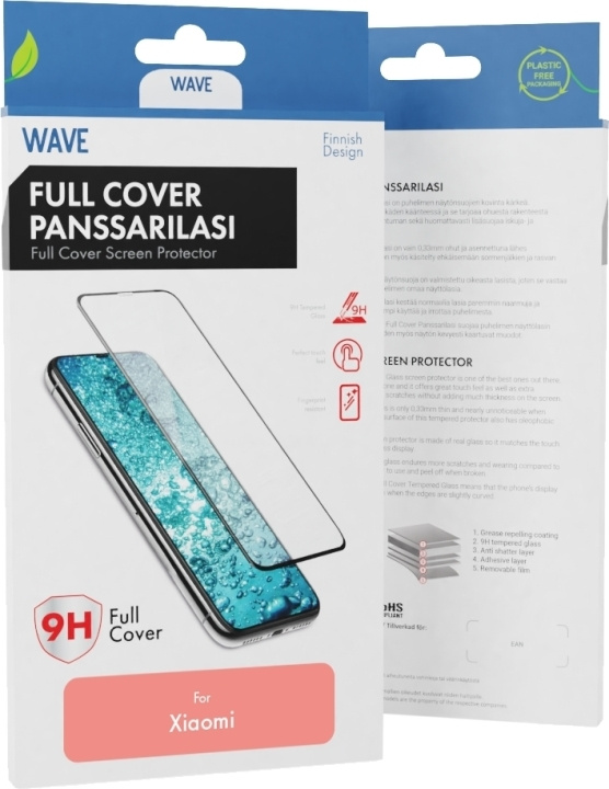 Wave Fuldt dækkende panserglas, Xiaomi Redmi Note 12 5G / 4G, sort ramme i gruppen SMARTPHONES & TABLETS / Mobil Beskyttelse / Xiaomi hos TP E-commerce Nordic AB (D16186)