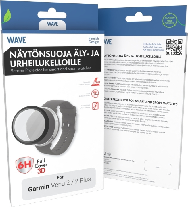 Wave 3D PMMA skærmbeskytter, Garmin Venu 2 / 2 Plus, sort i gruppen SPORT, FRITID & HOBBY / Smartwatch & Aktivitetsmåler / Smartwatches hos TP E-commerce Nordic AB (D16189)