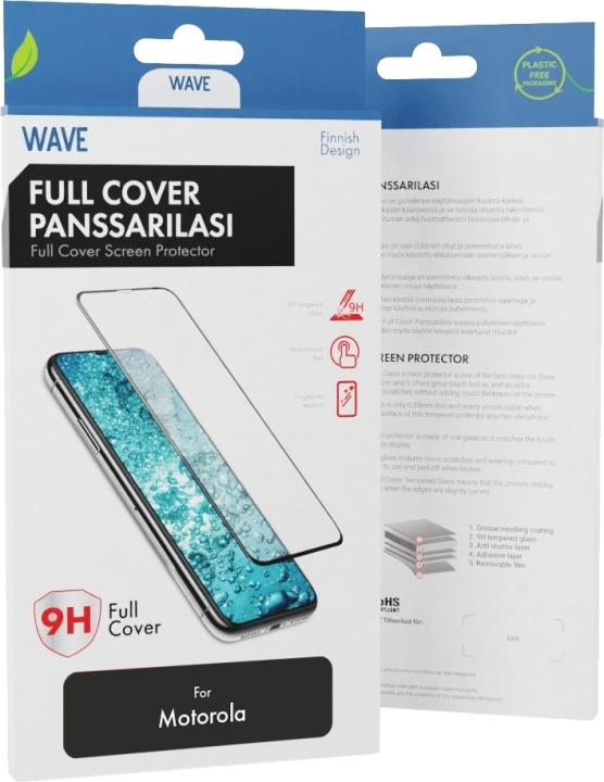 Wave Full Cover panserglas, Motorola Moto E13, sort ramme i gruppen SMARTPHONES & TABLETS / Mobil Beskyttelse / Motorola hos TP E-commerce Nordic AB (D16216)