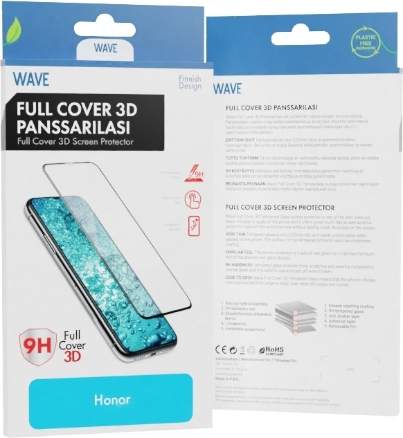 Wave Fuldt cover af 3D-panserglas, Honor Magic6 Lite, sort ramme i gruppen SMARTPHONES & TABLETS / Mobil Beskyttelse / Huawei/Honori hos TP E-commerce Nordic AB (D16286)