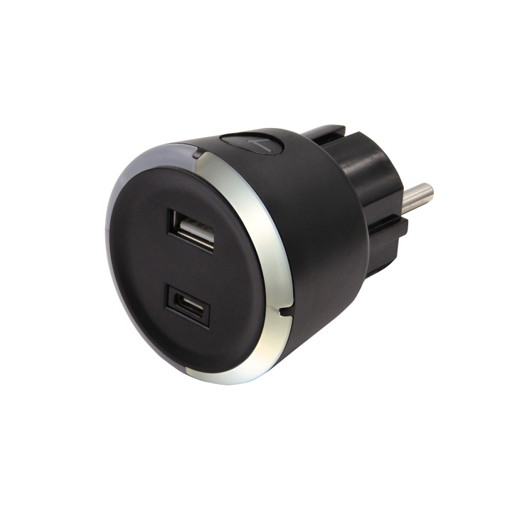 CAPiDi Sikkerhedstimer USB A+C 1-4 3,4A Sort i gruppen HJEM, HUS & HAVE / Elektricitet & Belysning / Timer hos TP E-commerce Nordic AB (D16459)