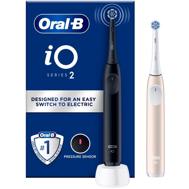 Oral B Eltandborste iO2 Series Duo Night Black / Calm Pink i gruppen SKØNHED & HELSE / Oral pleje / Elektriske tandbørster hos TP E-commerce Nordic AB (D16510)