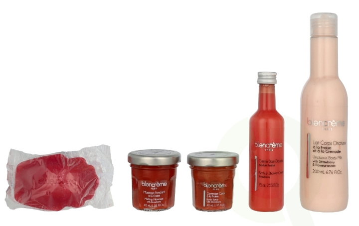 Blancreme Cristal Strawberry Set 425 ml 75ml/40ml/40ml200ml/70gr i gruppen SKØNHED & HELSE / Gaveæske / Gaveæske til hende hos TP E-commerce Nordic AB (D16562)