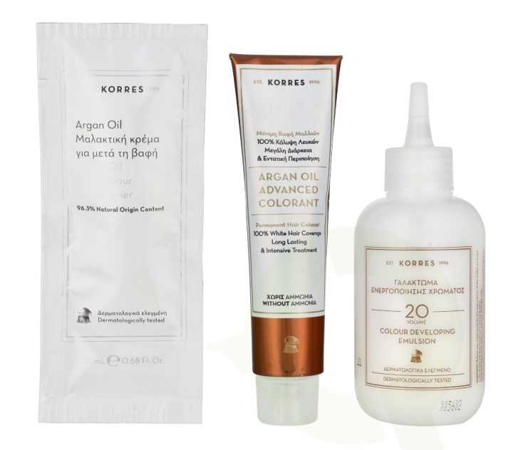 Korres Argan Oil Advanced Colorant 145 ml 6.7 Cocoa - Colorant 50ml/Emulsion 75ml/Conditioner 20ml i gruppen SKØNHED & HELSE / Hår og styling / Hårpleje / Hårfarve hos TP E-commerce Nordic AB (D16671)