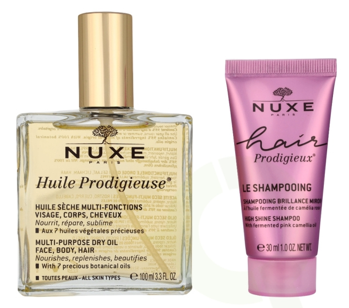 Nuxe Huile Prodigieuse Set 130 ml Huile Prodigieuse 100ml/Shampoo 30ml i gruppen SKØNHED & HELSE / Hår og styling / Hårpleje / Shampoo hos TP E-commerce Nordic AB (D16693)