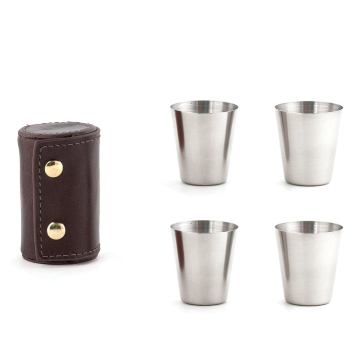 Kikkerland Shotglas med læderetui i gruppen SPORT, FRITID & HOBBY / Sjove gadgets / Samlergenstande hos TP E-commerce Nordic AB (D17011)