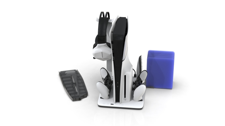 iMP TECH IMP DLX Stand - Oplader controllere (inkl. Edge), 3sp Fan m. spil, headset og fjernbetjening i gruppen HJEMMEELEKTRONIK / Spilkonsoller og tilbehør / Sony PlayStation 5 hos TP E-commerce Nordic AB (D17017)