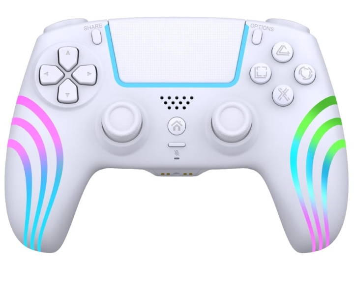 Deep Explorer Trådløs controller hvid PS4 / PS3 / PC i gruppen HJEMMEELEKTRONIK / Spilkonsoller og tilbehør / Sony PlayStation 4 hos TP E-commerce Nordic AB (D17392)