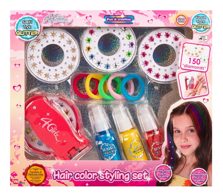 4-Girlz Hårdekorationssæt m/spray (63244) i gruppen SKØNHED & HELSE / Hår og styling / Hårtilbehør hos TP E-commerce Nordic AB (D17520)