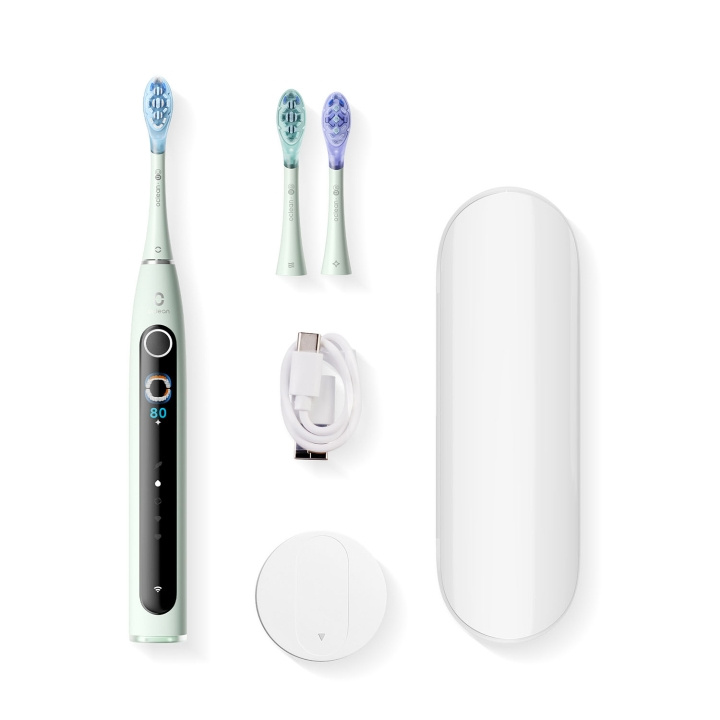 Oclean Elektrisk Tandbørste X Pro 20 Set Grøn i gruppen SKØNHED & HELSE / Oral pleje / Elektriske tandbørster hos TP E-commerce Nordic AB (D18139)