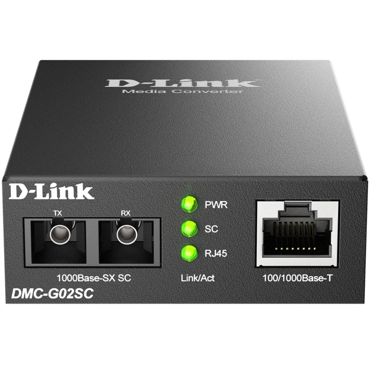 D-Link DMC-G02SC 100/1000Base-t to 1000Base-SX SC Multi-mode Media Converter 550m i gruppen COMPUTERTILBEHØR / Netværk / Mediekonvertere hos TP E-commerce Nordic AB (D18172)