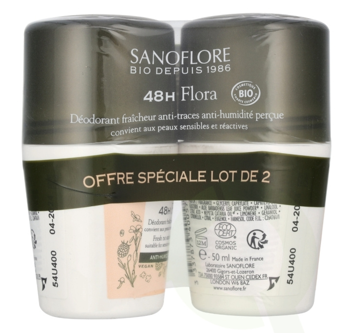 Sanoflore 48H Flora Deodorant Duo Set 100 ml 2x50ml i gruppen SKØNHED & HELSE / Duft & Parfume / Deodorant / Deo for hende hos TP E-commerce Nordic AB (D18344)