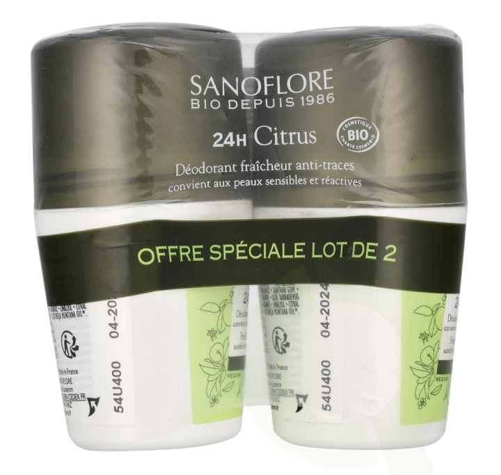 Sanoflore 24H Citrus Deodorant Duo Set 100 ml 2x50ml i gruppen SKØNHED & HELSE / Duft & Parfume / Deodorant / Deo for hende hos TP E-commerce Nordic AB (D18345)