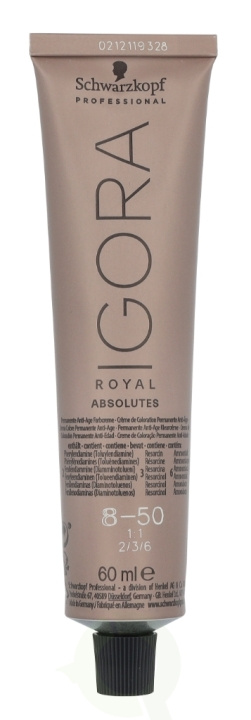 Schwarzkopf Igora Royal Absolutes Permanent Color Creme 60 ml 8-50 i gruppen SKØNHED & HELSE / Hår og styling / Hårpleje / Hårfarve / Hårfarve & Farve bombe hos TP E-commerce Nordic AB (D18377)