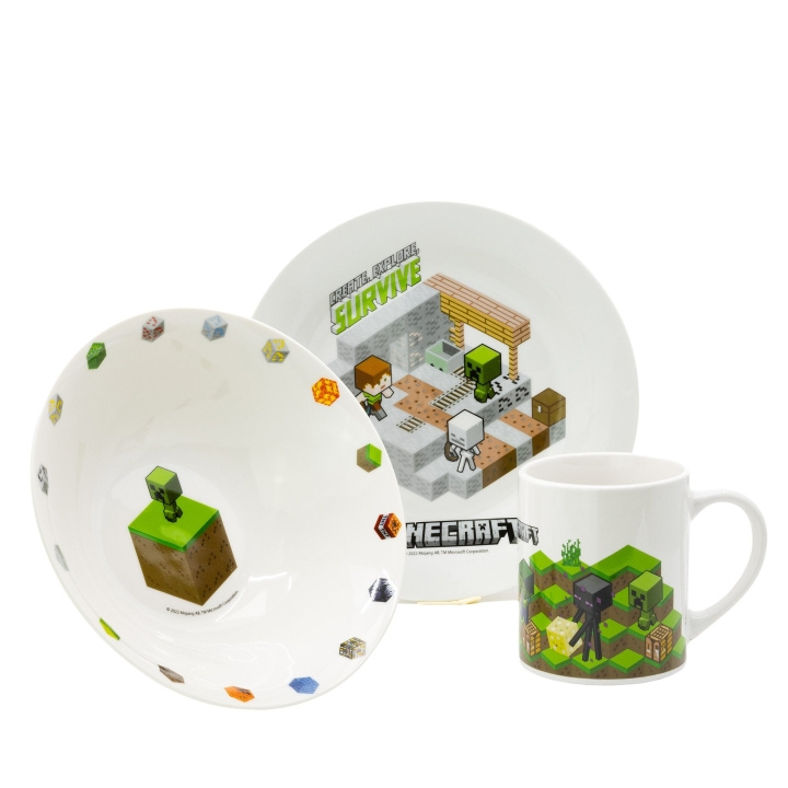 MINECRAFT Stor - Keramisk gavesæt med 3 dele - MINECRAFT (40485) i gruppen LEGETØJ, BØRN & BABY / Mad & Drikke / Børnebestik og tallerkener hos TP E-commerce Nordic AB (D18601)