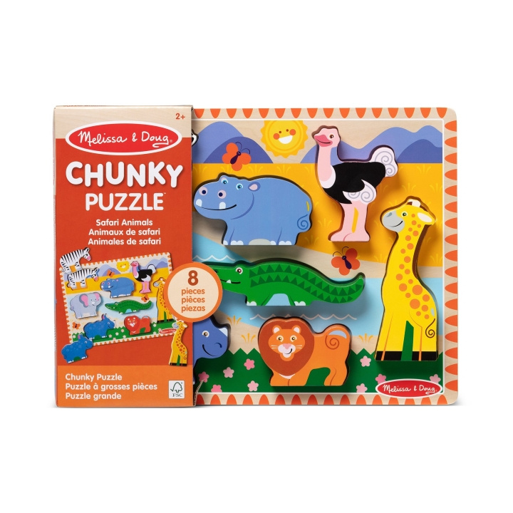 Melissa & Doug Safari Chunky-puslespil - 8 brikker (50202) i gruppen LEGETØJ, BØRN & BABY / Legetøj / børns puslespil hos TP E-commerce Nordic AB (D18646)
