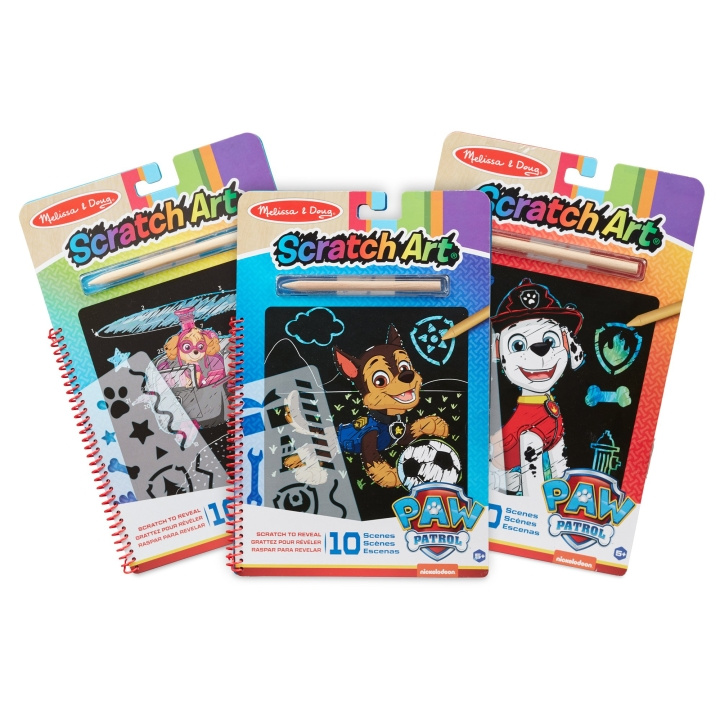 Melissa & Doug PAW Patrol Scratch Art - 3-pak (Chase, Skye, Marshall) (33308) i gruppen LEGETØJ, BØRN & BABY / Legetøj / Hobbyartikler hos TP E-commerce Nordic AB (D18647)