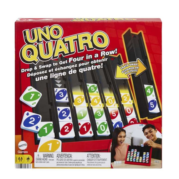 Mattel Games UNO Quatro (HPF82) i gruppen LEGETØJ, BØRN & BABY / Spil / Brætspil hos TP E-commerce Nordic AB (D18691)