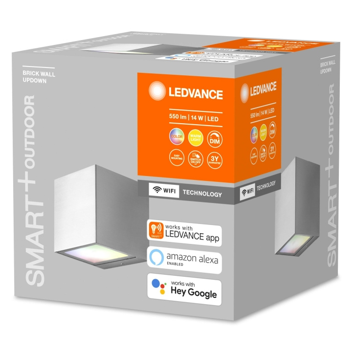 LEDVANCE Smart+ - Brick udendørs væglampe stål - RGBW - WiFi i gruppen HJEMMEELEKTRONIK / Lys / Væglamper hos TP E-commerce Nordic AB (D18701)