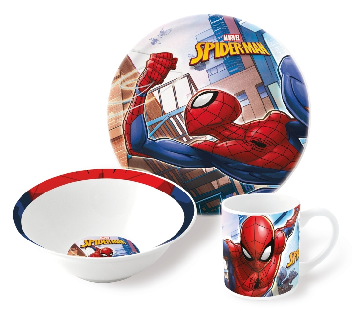 Marvel Stor - Keramisk gavesæt med 3 dele - Spiderman (78365) i gruppen LEGETØJ, BØRN & BABY / Mad & Drikke / Børnebestik og tallerkener hos TP E-commerce Nordic AB (D18763)