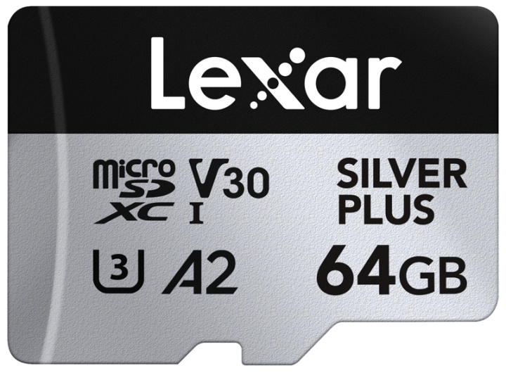 Lexar microSDXC Professional SILVER Plus UHS-I/U3/A2/4K R205/W100 (V30) - 64GB i gruppen HJEMMEELEKTRONIK / Lagringsmedier / Hukommelseskort / SD/SDHC/SDXC hos TP E-commerce Nordic AB (D18777)