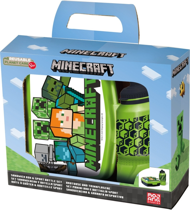 MINECRAFT Stor - Madkasse og vandflaske - MINECRAFT (40443) i gruppen LEGETØJ, BØRN & BABY / Mad & Drikke / Børnebestik og tallerkener hos TP E-commerce Nordic AB (D18790)