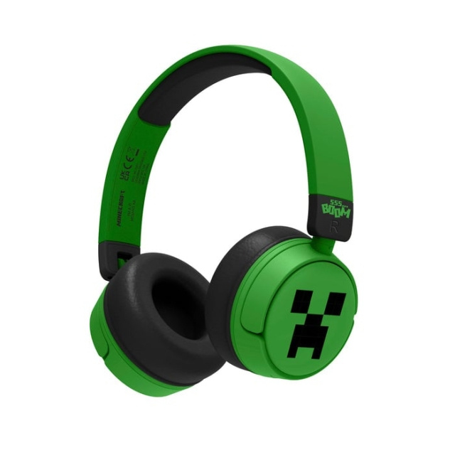 OTL Bluetooth-headset m/pental kontrol - Minecraft Green i gruppen HJEMMEELEKTRONIK / Lyd & billede / Hovedtelefoner & Tilbehør / Hovedtelefoner hos TP E-commerce Nordic AB (D18842)