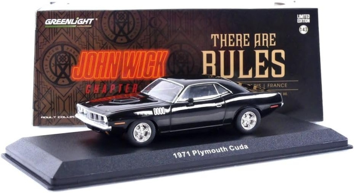 Greenlight Collectibles 1/43 John Wick 4 - 1971 Plymouth Cuda i gruppen LEGETØJ, BØRN & BABY / Radiostyrede / Bilbaner / Bilar hos TP E-commerce Nordic AB (D18867)