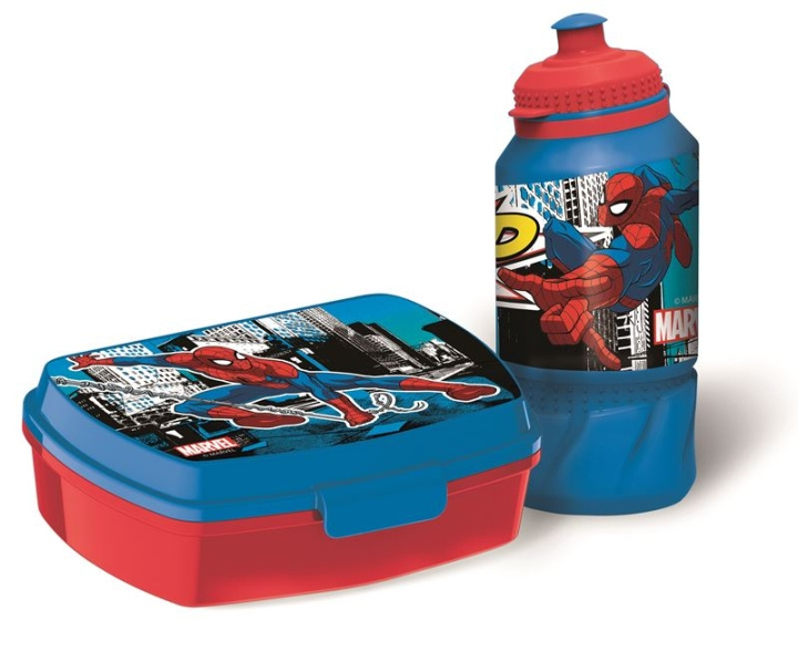 Marvel Stor - Madkasse og vandflaske - Spiderman (51373) i gruppen LEGETØJ, BØRN & BABY / Mad & Drikke / Børnebestik og tallerkener hos TP E-commerce Nordic AB (D18907)