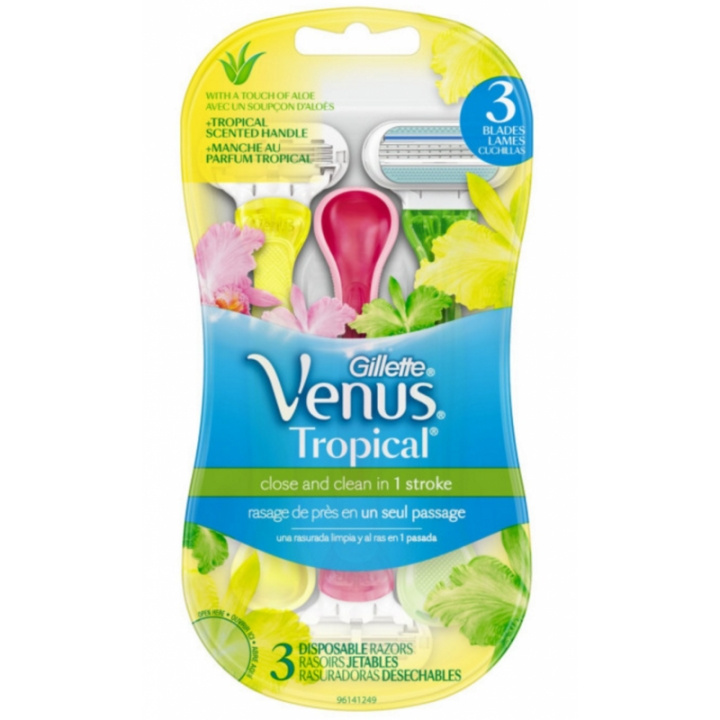 Gillette Venus - Tropisk Dispo 3ct i gruppen SKØNHED & HELSE / Hår og styling / Barbering og trimning / Barberskraber og tilbehør hos TP E-commerce Nordic AB (D18990)
