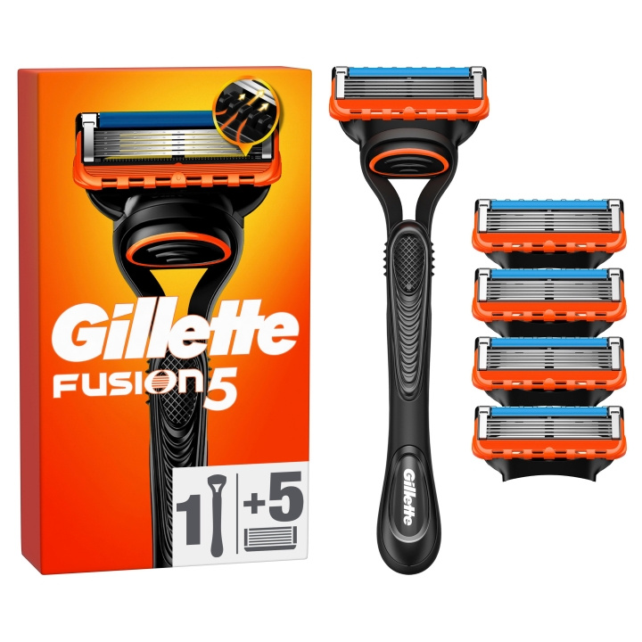 Gillette Fusion5 barberkniv til mænd - Orange/Sort i gruppen SKØNHED & HELSE / Hår og styling / Barbering og trimning / Barberskraber og tilbehør hos TP E-commerce Nordic AB (D19008)