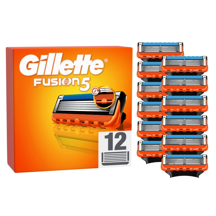 Gillette Fusion5 barberblade til mænd - orange/sort - 12 stk i gruppen SKØNHED & HELSE / Hår og styling / Barbering og trimning / Barberskraber og tilbehør hos TP E-commerce Nordic AB (D19009)