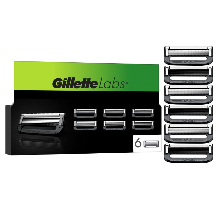 Gillette GilletteLabs barberblade - grøn/sort - 6 stk i gruppen SKØNHED & HELSE / Hår og styling / Barbering og trimning / Barberskraber og tilbehør hos TP E-commerce Nordic AB (D19010)